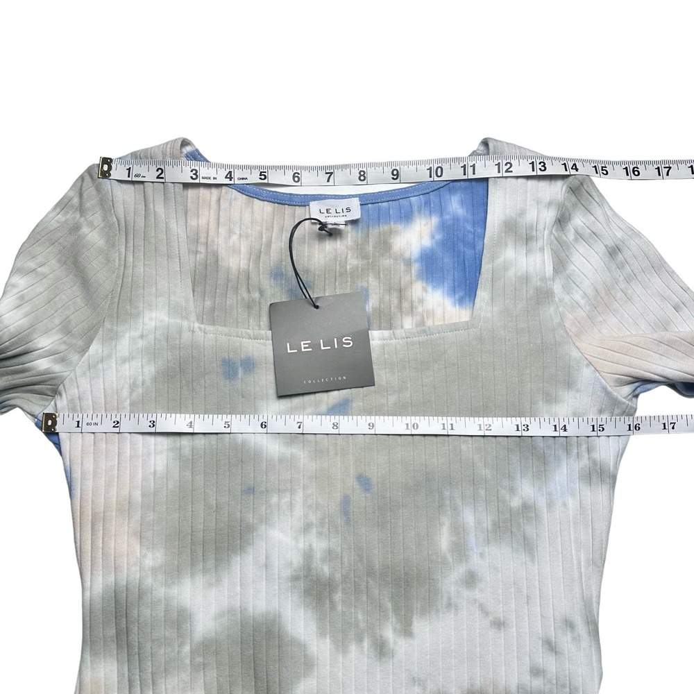 Le Lis | Women | Tie Dye Ribbed Texture Crotch Snap Body Suit | Large - Picture 4 of 10